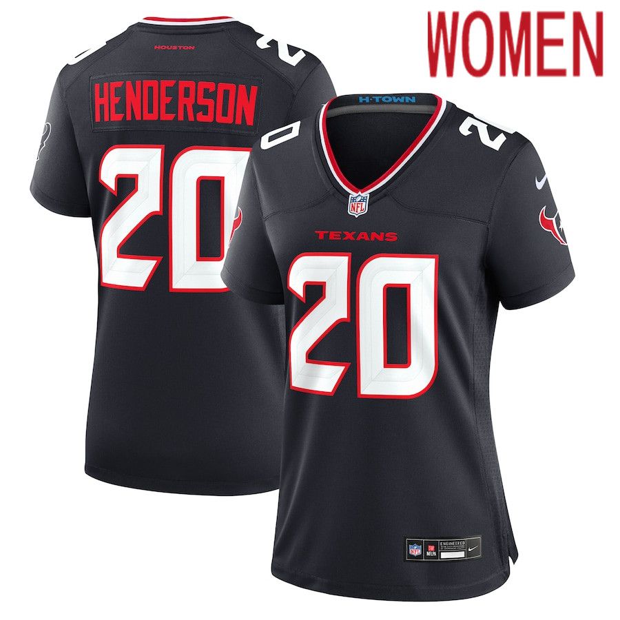 Women Houston Texans 20 C.J. Henderson Nike Navy Team Game NFL Jersey